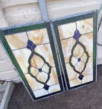 Stained Glass Plexiglass/acrylic Panels not glass lot of 2