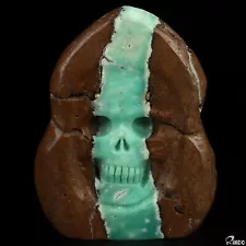 5.0" Chrysoprase Hand Carved Crystal Skull Fine Art Sculpture, Crystal Healing