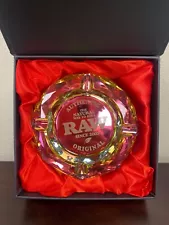 RAW Ashtray Crystal RAINBOW GLASS Round Beveled Ash Tray New in Box