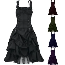 Hot Sale Ladies Gothic Prom Dress Slim Irregular Straps Corset Party Ball Dress