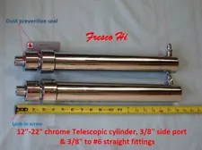 Lowrider Hydraulics chrome 12"-22" Telescopic cylinder, side port, lock-in screw