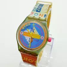 1993 Swiss Made Start Stop Swatch Watch for Sale, Rainbow Colorful Swatch Watch