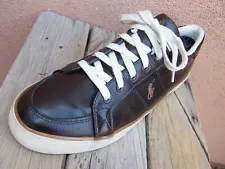RALPH LAUREN "POLO"Mens Casual Dress Sport Shoes Brown Leather Athletic Size 12D