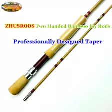 ZHUSRODS Two Handed Bamboo Fly Rods 7'0"~4 wt/2 Section~1 Tip/Fly Fishing Rods