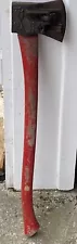 Vtg CHOPPER 1 ONE Wood Log Splitting Axe Spring Loaded, 34" Long USA EXCELLENT