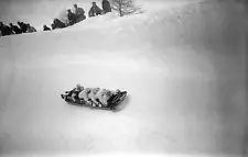 Moritz Switzerland View during the bob sled race in the winter - 1928 Old Photo