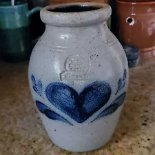 Vintage ROWE POTTERY 1988 SALT GLAZE STONEWARE VASE