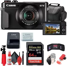 SALE OFF Canon PowerShot G7 X Mark II Digital Camera + 64GB Card + More, Black