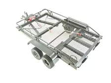 Dual-Axle Heavy-Duty Metal RC Trailer w/ Winch, Jack, Ramps & More