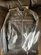 Men's Harley-Davidson Authentics Leather Jacket Triple Vent 98074-14VM Large L