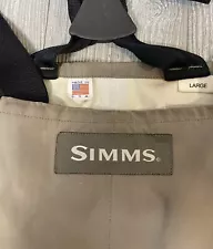 Simms Gore-Tex Waders Large Beige Fishing Neoprene Foot Made in USA Outdoor