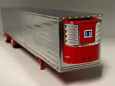 CHROME & RED SPREAD AXLE DCP 1/64 53' UTILITY TRAILER W/ THERMOKING REEFER