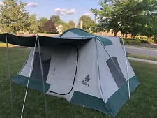 Vintage Sears Hillary Canvas family camping tent With Canopy 13’ X 9 1/2’