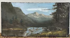 Antique Richard Detreville Mountain Lake Landscape Oil Painting Early California