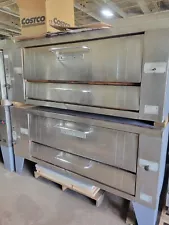 BAKERS PRIDE Y-612 DOUBLE DECK NAT GAS PIZZA OVENS 78" W X 43" D