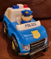 Light Up Police Car 8" Toy With Siren Works Policeman Figure Plastic Preowned