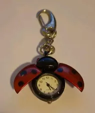 Beautiful Lady Bug Ladies Quartz Key Chain Watch