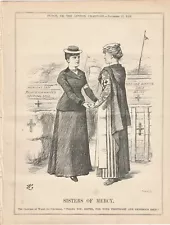 1899 Punch Cartoon Princess of Wales Thanks America for Hospital Ship Help