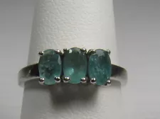 Gemporia Zambian Emerald & White Topaz Sterling Silver Ring ATGW 1.27cts