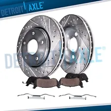 Front Drilled Brake Rotors + Ceramic Pads for 2001 - 2007 Town & Country Caravan (For: 2002 Town & Country)