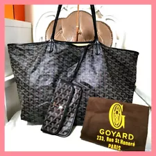 Genuine Product GOYARD Shoulder Tote Bag Saint-Louis GM Black used from JAPAN