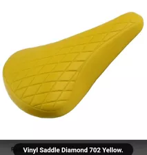 YELLOW BMX DIAMOND PATTERN BICYCLE SEAT ,OLD SCHOOL LOOK, BMX BICYCLES