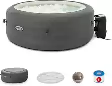 Bubble Massage Inflatable Round Hot Tub Water Spa with Soothing Insulated Cover