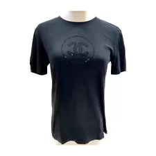 Chanel T-Shirts Black Cotton Ladies S 1197397