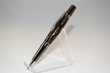 Twist Pen in Gunmetal & Chrome with Handcrafted Ring Neck Pheasant Feather Body.