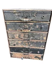 Vintage HD 35 lb STEEL INDUSTRIAL MULTI DRAWER STORAGE CABINET CHEST 16"X 11"