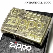 Zippo Oil Lighter Antique Old Logo Gold Regular Case Japan