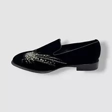 $1895 Alexander McQueen Men's Black Astral Jewel Crystal Loafer Shoes Size 45