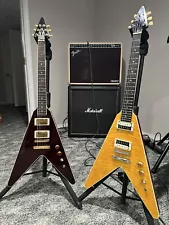 Two Custom Made Flying V Guitar