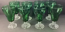 Anchor Hocking Forest Green Burple Boopie Glasses 5" Lot Of 8