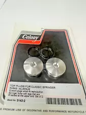 Aluminum Top Plugs Caps For Classic Springer Forks bobber chopper Colony 3142-2