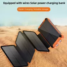 20000mAh Wireless Solar Power Bank Charger External Battery With 4 Cables Panels