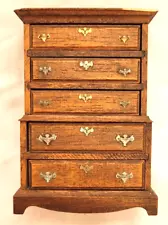 Doll House Highboy Dresser Miniature Furniture Wood Drawers Open -Great