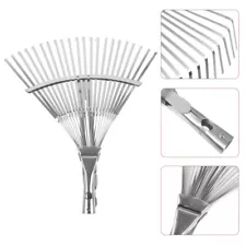 Expandable Gardening Rake Metal Leaves Rake Head Adjustable Garden Rake for Yard