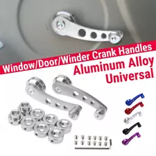 Pair Chrome-Universal Car Billet Aluminum Manual Door Window Winder Crank Handle