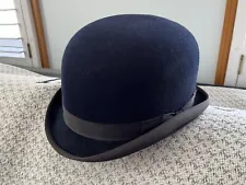 Vintage Saddle Derbies Blue Ribbon Derby Bowler Equestrian Hat England Child 21"