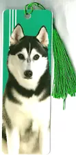 Bookmark Siberian Husky Dog Gifts for Animal Lovers Him Her Puppy Green