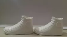 NEW PAIR OF WHITE HIGH TOP TENNIS SHOE SNEAKERS FOR KEN DOLL,SAYS KEN ON SIDE