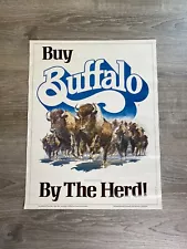 Vintage 1975 Buffalo Beer Brewing Company Poster 22x17” Sacramento, California