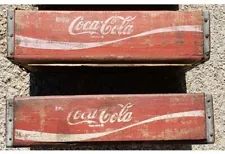 Coca-Cola Coke Red Wooden Bottle Crates 2 Crates