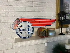 Santa fe Railroad "The Chief " Art Deco Sign Heavy Steel New Antiqued