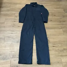 Excel Flame Resistant Work Coverall Mens 38 S US Navy Jumpsuit Regular Mechanic