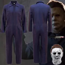 Michael Myers Halloween Scary Horror Movie Cosplay Costume + Mask + Knife Set