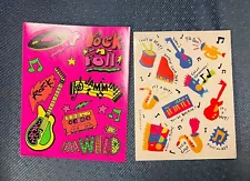 Musical Instruments Stickers 2 Sheets Rock N Roll Band, Theatre, Guitar Drum