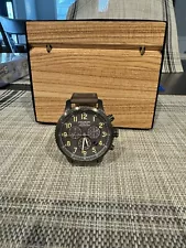 FILSON SHINOLA Mackinaw Field Chrono Watch 43mm Case With Brown Sueded Strap