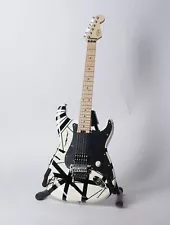 EVH Striped Series 6-String Electric Guitar White with Black Stripes